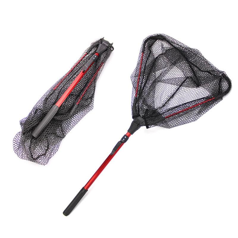 Aluminium Alloy Single Triangle Folding Copy Network Fly Hand Fishing Net-ebowsos