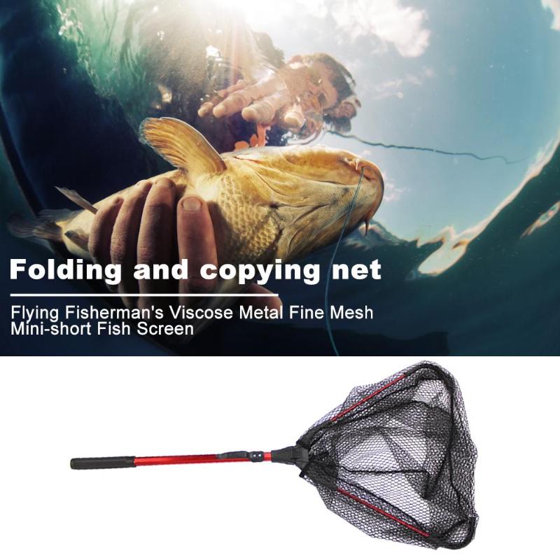 Aluminium Alloy Single Triangle Folding Copy Network Fly Hand Fishing Net-ebowsos