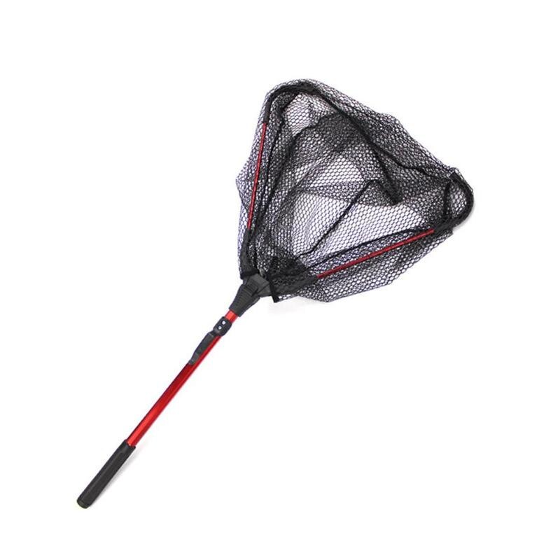 Aluminium Alloy Single Triangle Folding Copy Network Fly Hand Fishing Net-ebowsos