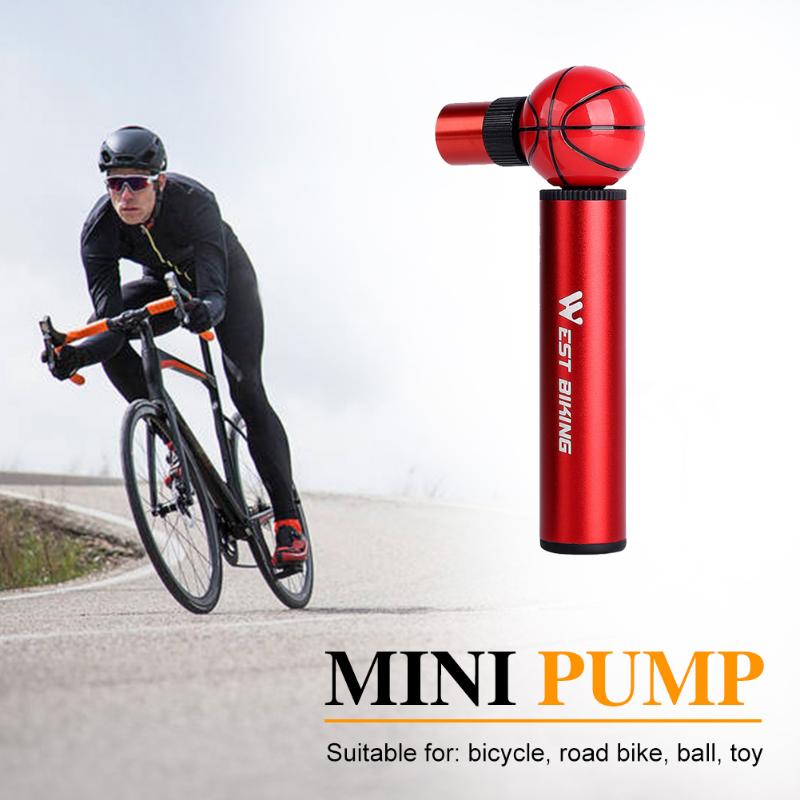 Aluminum Alloy Mini 90PSI MTB Bike Wheel Air Pump Portable Bicycle Tyre Pump for Basketball Football Accessory-ebowsos