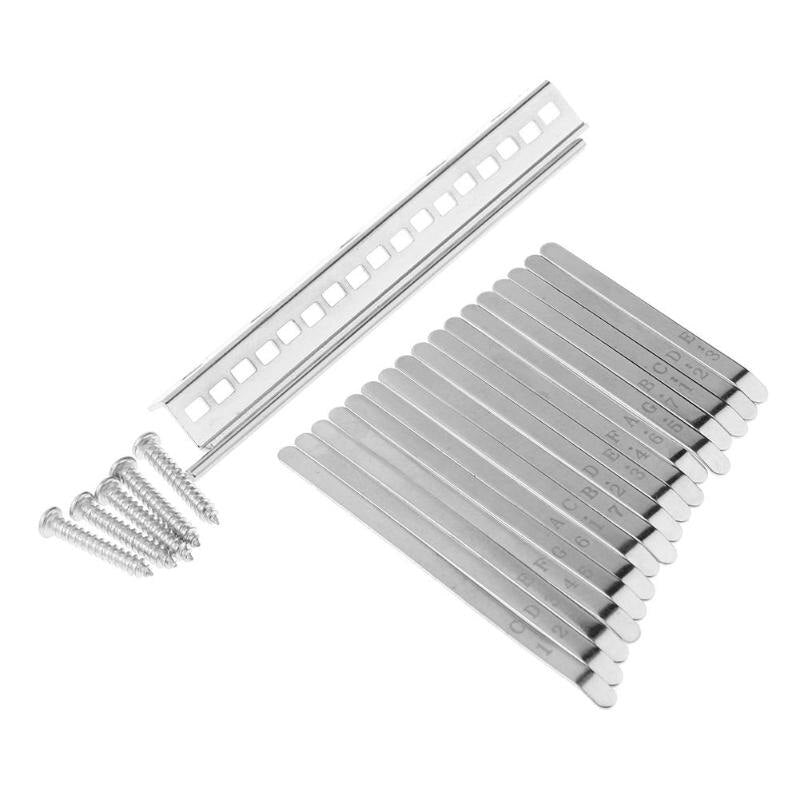 Aluminum Alloy Replacement Keys for 17 Note Kalimba African Mbira Thumb Piano Parts Metal Musical Instruments Accessaries silver-ebowsos