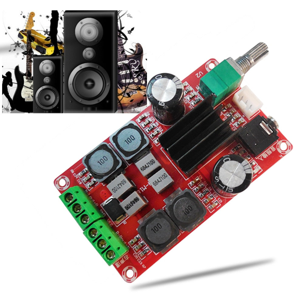 Amplifier TPA3116D2 2X50W 12V 24V High Power Digital Amplifier Board Class D Dual Channel Stereo Amplifier - ebowsos