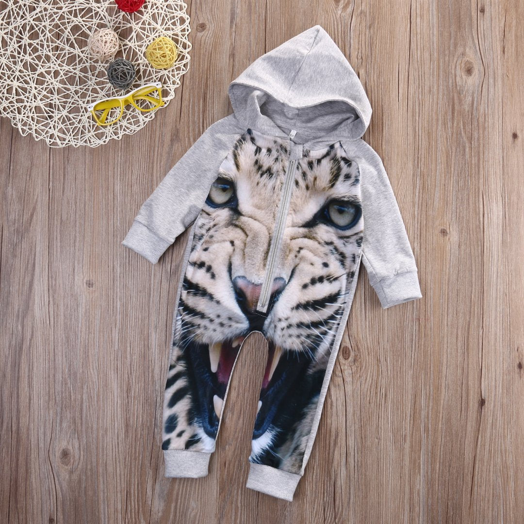 Animals Kid Baby Boy Long Sleeve Romper Jumpsuit Cotton Winter Infant Clothes Outfits - ebowsos