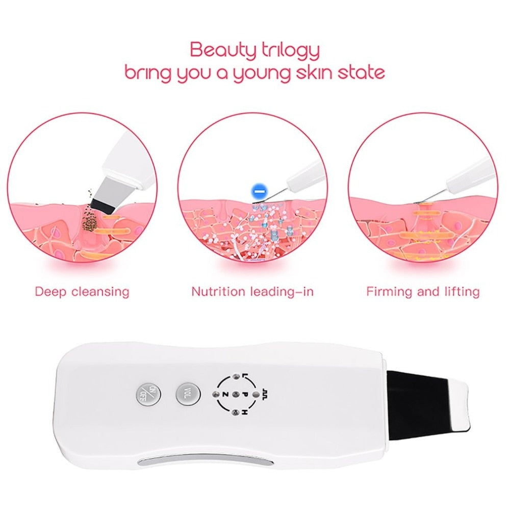 Anion Ultrasonic Vibratior Universal Face Cleansing Machine Beauty Cleaning Scrubber Ultrasound Skin Cleaner Skin ScrubberCare - ebowsos