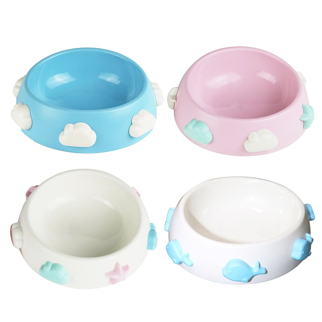 Anti-Slip Cat Bowls Creative Rainbow Cloud Fish Pattern Decoration Cat Dog Feeding Bowl Pet Feeder Cat Dog Feeding Supplies-ebowsos