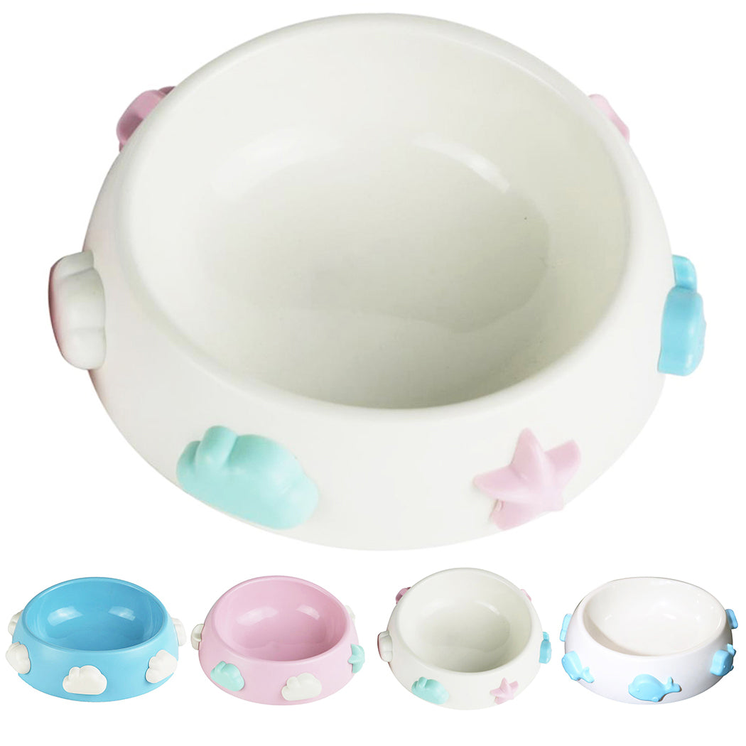 Anti-Slip Cat Bowls Creative Rainbow Cloud Fish Pattern Decoration Cat Dog Feeding Bowl Pet Feeder Cat Dog Feeding Supplies-ebowsos