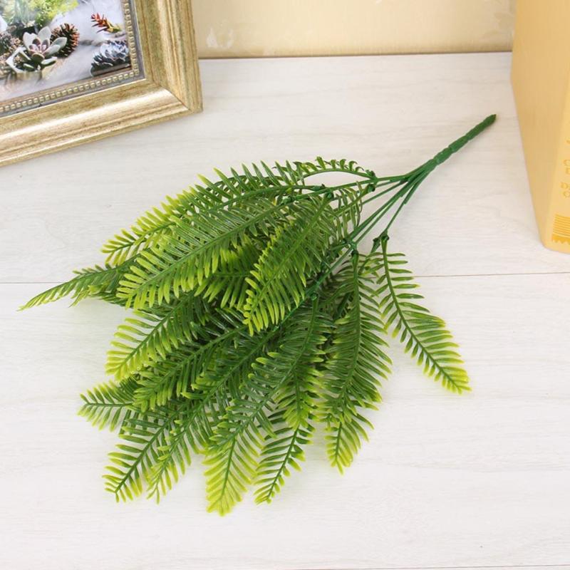 Artificial Leaves Plants Fake Vivid Plastic Persian Grass Fern Home Decor D4 - ebowsos