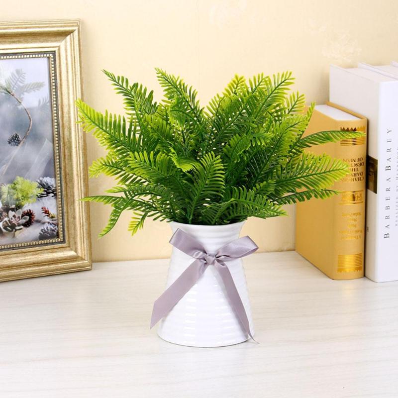 Artificial Leaves Plants Fake Vivid Plastic Persian Grass Fern Home Decor D4 - ebowsos