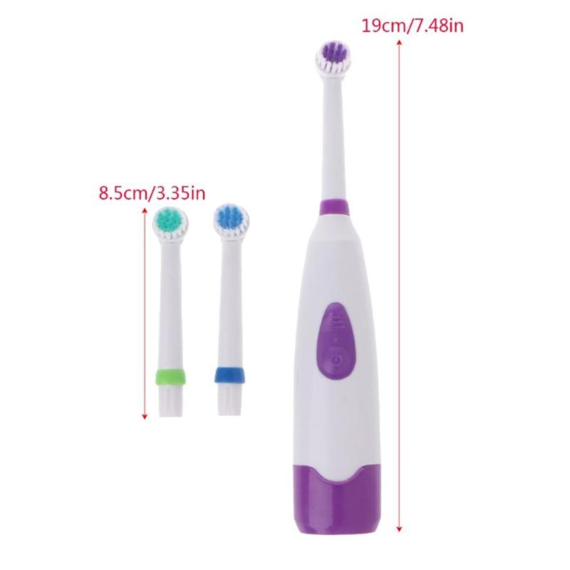 Automatic Electric Toothbrush Rotary Ultrasonic Toothbrush Waterproof Oral Cleaning Tooth Brush with 2Pcs Replacement Heads Hot - ebowsos