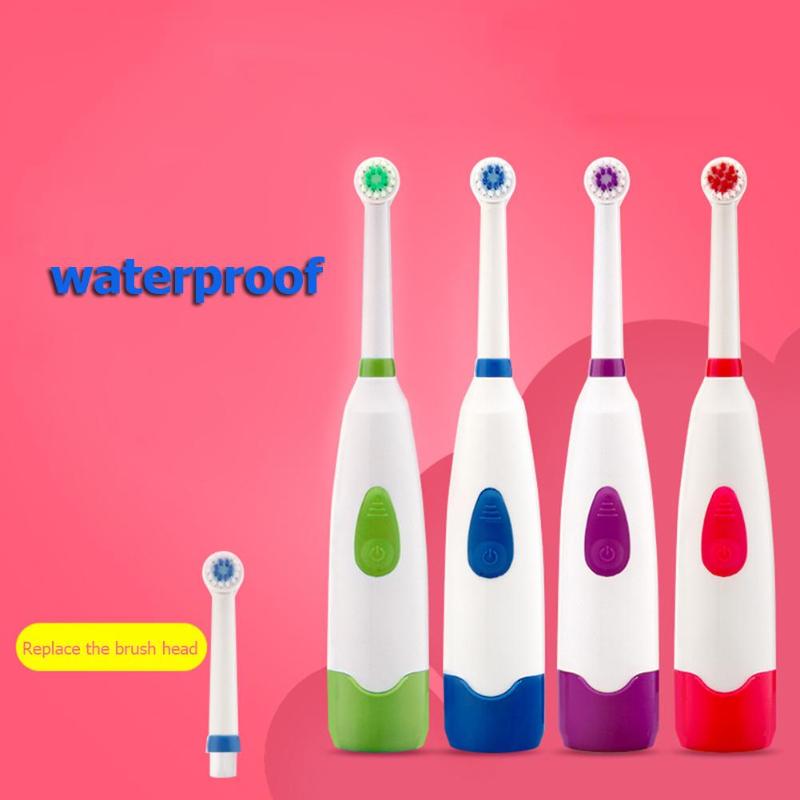 Automatic Electric Toothbrush Rotary Ultrasonic Toothbrush Waterproof Oral Cleaning Tooth Brush with 2Pcs Replacement Heads Hot - ebowsos