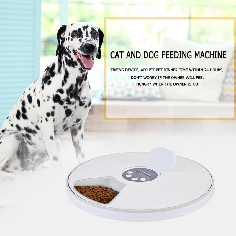 Automatic Pet Feeder Timing Feeder 6 Meals 6 Grids Cat Dog Electric Dry Food Dispenser Dish Feed 24 Hours Timer Pet Supplies - ebowsos