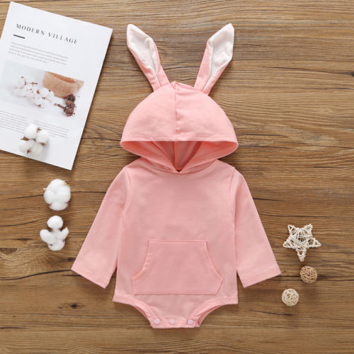 Autumn Cartton Romper For Boys Girl Cute Newborn Baby Girl Boy Hooded Romper Long Sleeve Jumpsuit Casual Outfits - ebowsos