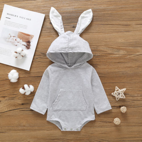 Autumn Cartton Romper For Boys Girl Cute Newborn Baby Girl Boy Hooded Romper Long Sleeve Jumpsuit Casual Outfits - ebowsos