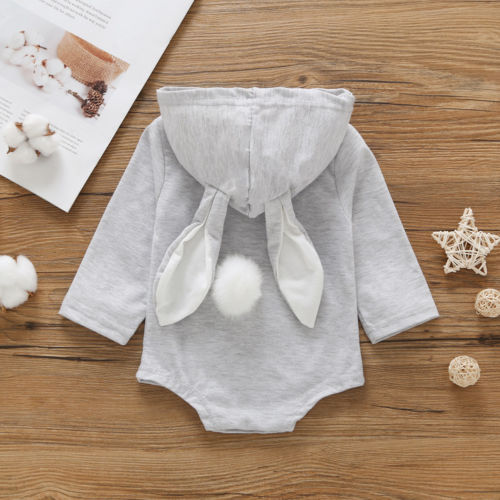 Autumn Cartton Romper For Boys Girl Cute Newborn Baby Girl Boy Hooded Romper Long Sleeve Jumpsuit Casual Outfits - ebowsos