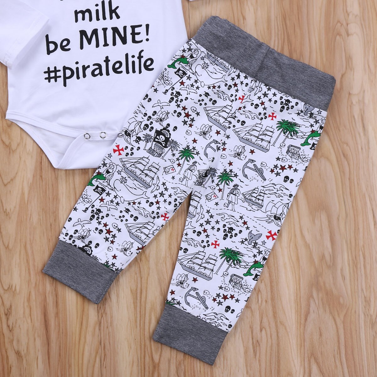 Autumn Letter Cotton Newborn Infant Baby Boy Girl Long Sleeve Outfits Set Bodysuit Long Pants Leggings Hat - ebowsos