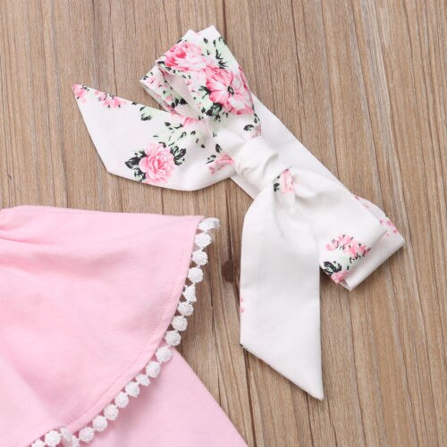 Autumn Newborn Baby Girls Off Shoulder Long Sleeve Romper +Pants Floral Outfits Newborn Kids Cotton Clothes Set - ebowsos