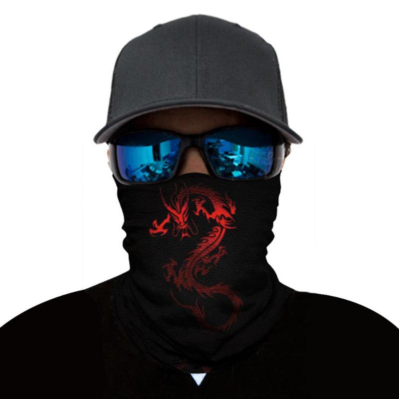 Autumn Winter Cycling Headband Face Mask Bicycle Bike Windproof Sports Neck Warmer Skull Printed Bike Headwear Mask Scarf-ebowsos