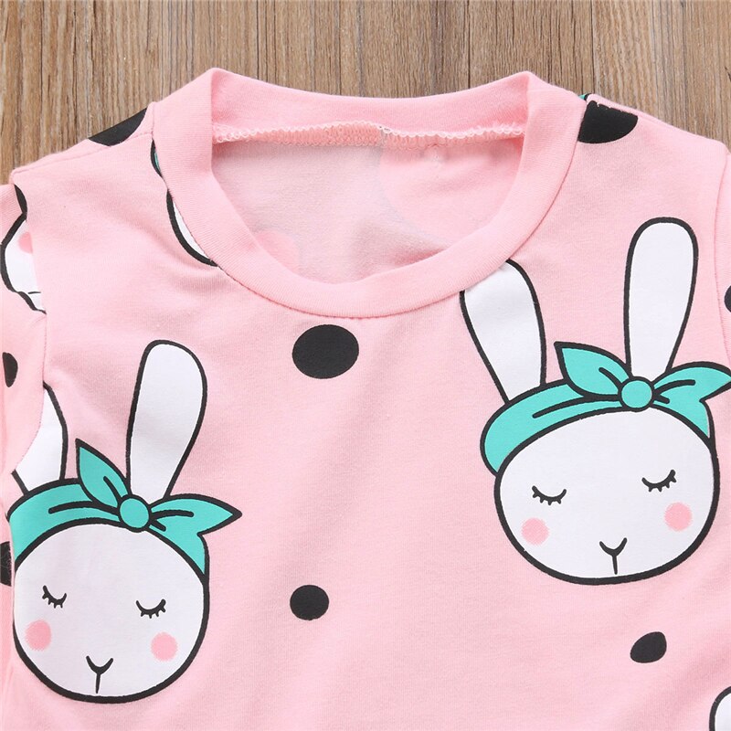 Autumn Winter Toddler Baby Girls Boys Clothes 3PCS Long Sleeve Cartoon Rabbit Sweatshirt Tops+Pant+Headband Sets - ebowsos