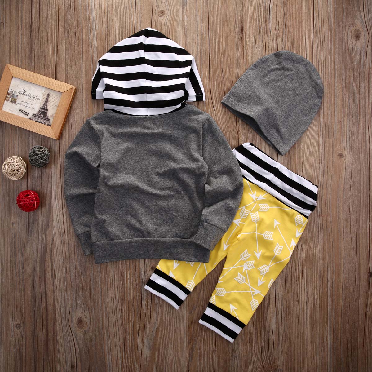 Autumn Winter Toddler Kids Baby Boy Girl  Clothes Hoodie Tops Sweatshirt+Pants Hat Outfits 3PCS Set - ebowsos