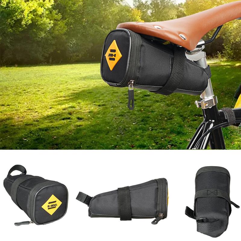 B-SOUL Mountain Bicycle Tail Package 600D Seat Cushion Kit Saddle Bag (Black)-ebowsos