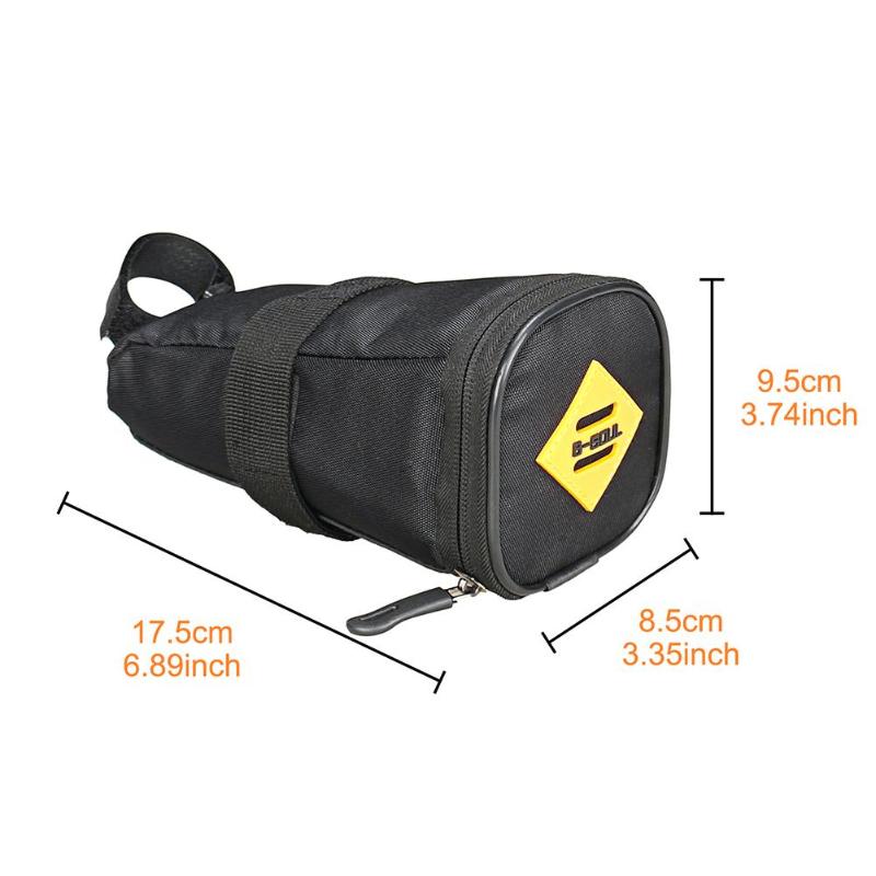 B-SOUL Mountain Bicycle Tail Package 600D Seat Cushion Kit Saddle Bag (Black)-ebowsos