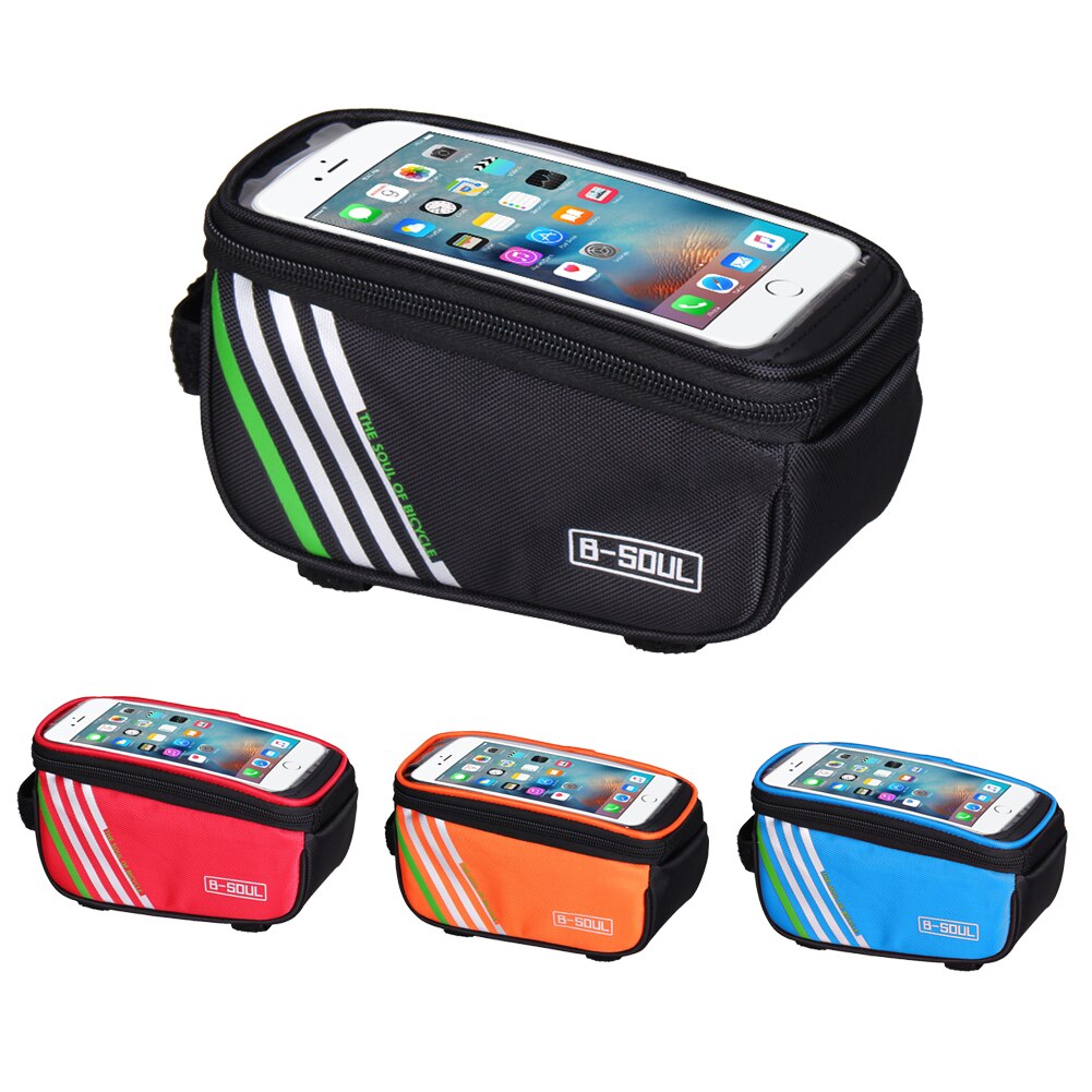 B-SOUL Waterproof Mobile Phone Bag Case Multi-functional Bike Front Tube Frame HandBags Bike Phone Hold 1.5L-ebowsos