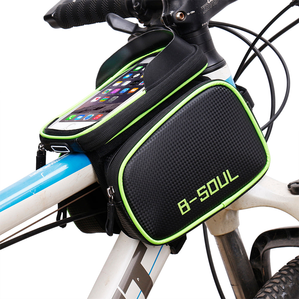 B-Soul Bicycle Frame Bags Front Head Top Tube Waterproof Bike Bag Phone Holder Sunscreen Cycling For Phone Bike Accessories-ebowsos