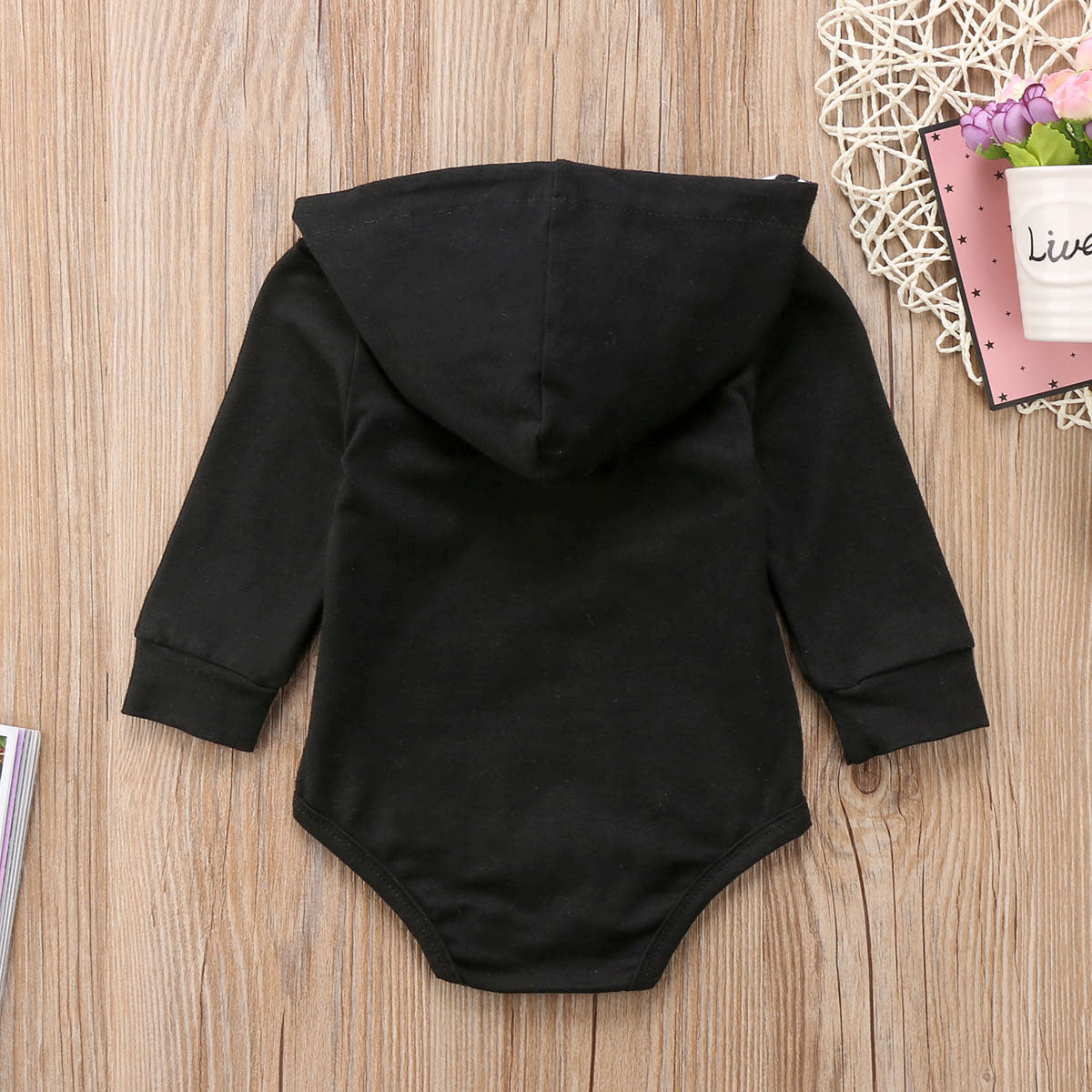 Baby Boys Girls Clothes Hooded Hoodies Jumpsuit Bodysuit Long Sleeve Cotton Bodysuit Outfit - ebowsos