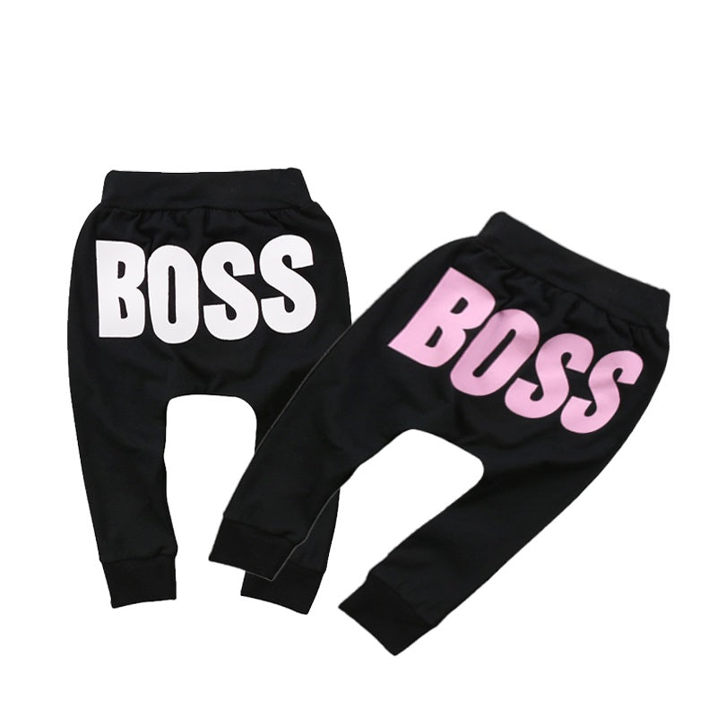 Baby Boys Girls Kids Harem Pants Toddler Kids Sweatpants Joggers Elastic Bottoms - ebowsos