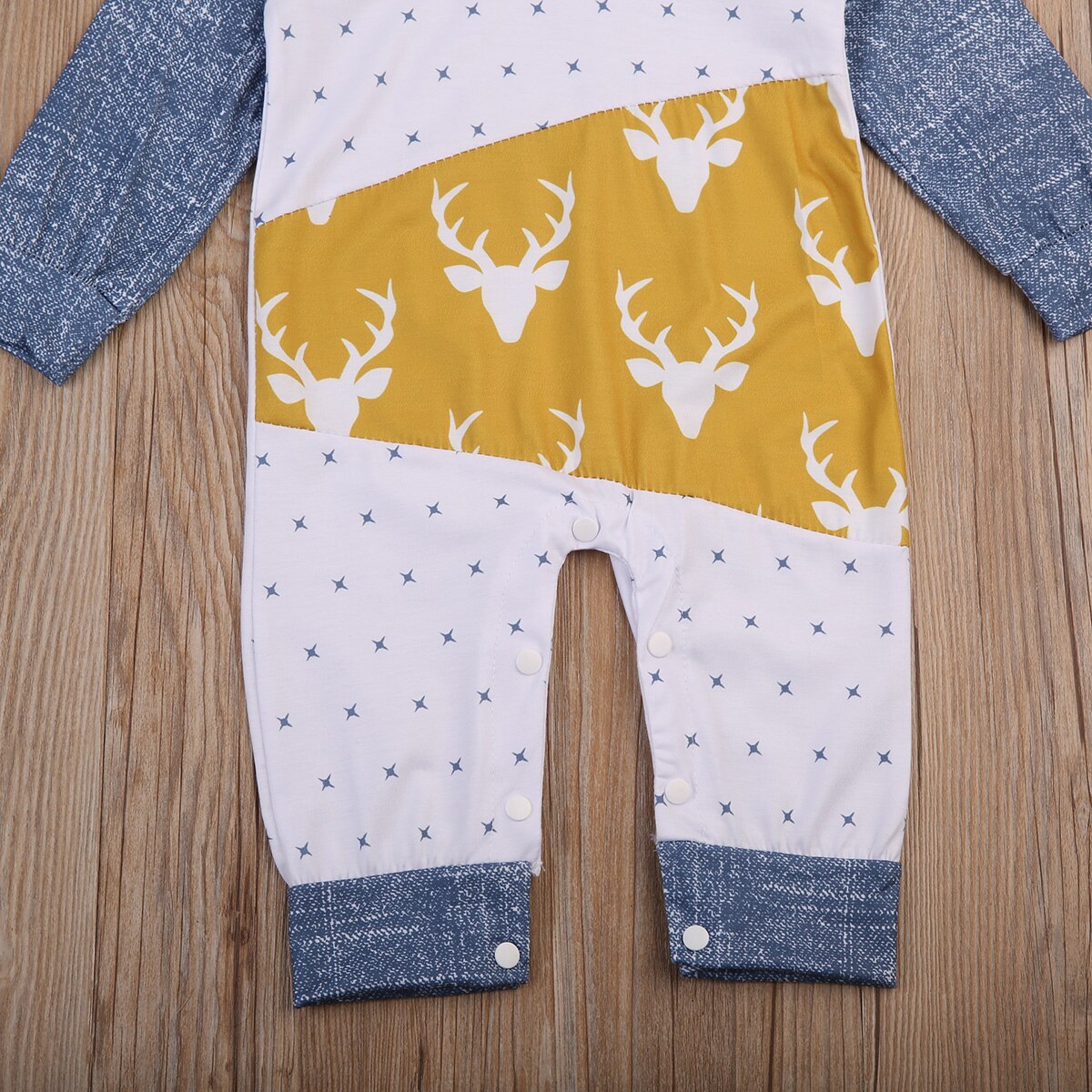 Baby Boys Girls Long Sleeve Clothes Deer Hoodies Star Cotton Romper Playsuit 0-24M Winter - ebowsos