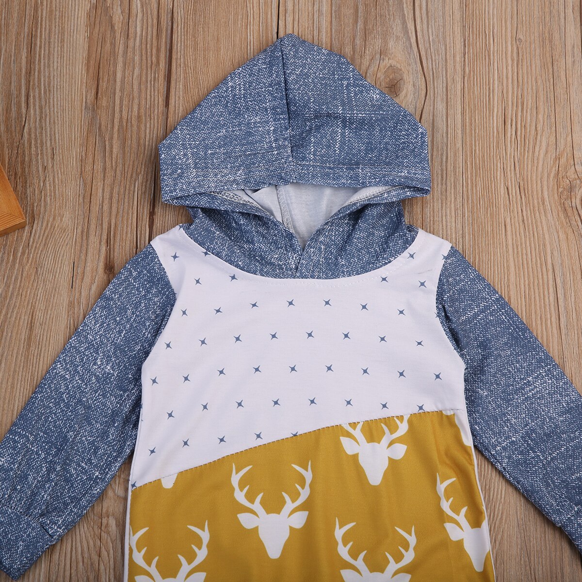 Baby Boys Girls Long Sleeve Clothes Deer Hoodies Star Cotton Romper Playsuit 0-24M Winter - ebowsos