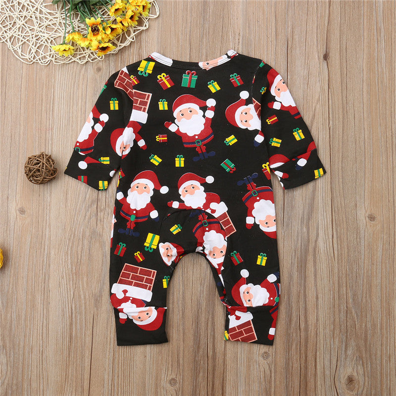 Baby Christmas Clothing Toddler Infant Baby Boy Girl Xmas Santa Claus Romper Long Sleeve Jumpsuit Outfits Clothes - ebowsos