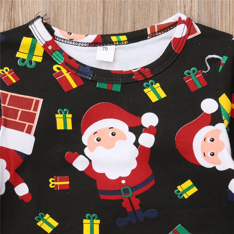 Baby Christmas Clothing Toddler Infant Baby Boy Girl Xmas Santa Claus Romper Long Sleeve Jumpsuit Outfits Clothes - ebowsos