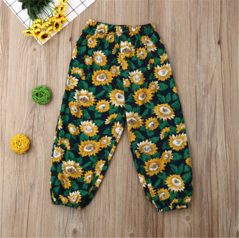 Baby Girl Breathable Pants Bottom Joggy Loose SunFlower Trousers Clothes Lovely Girls Fashion Pants - ebowsos