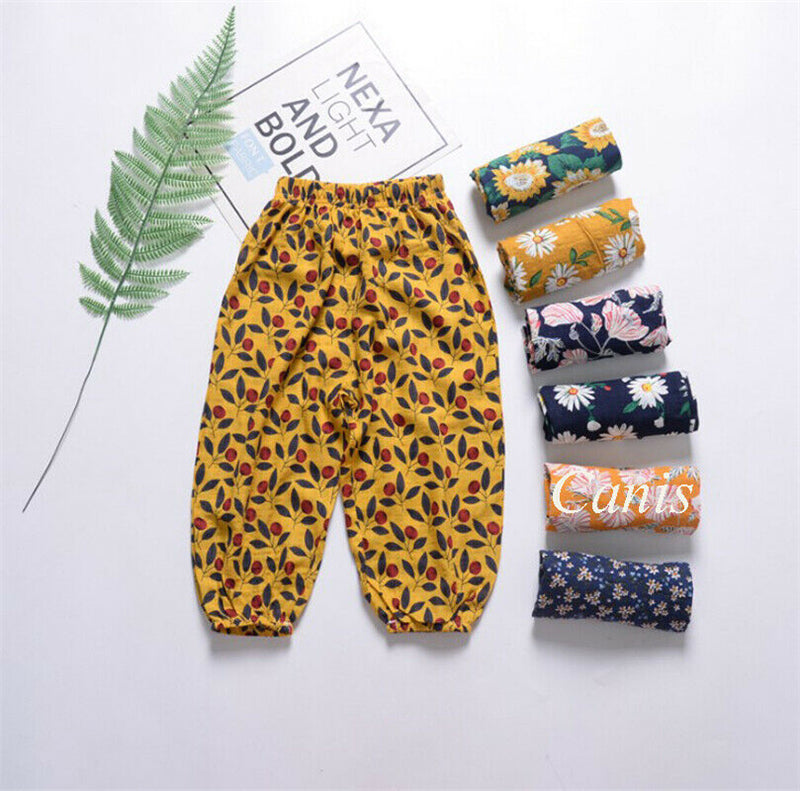 Baby Girl Breathable Pants Bottom Joggy Loose SunFlower Trousers Clothes Lovely Girls Fashion Pants - ebowsos