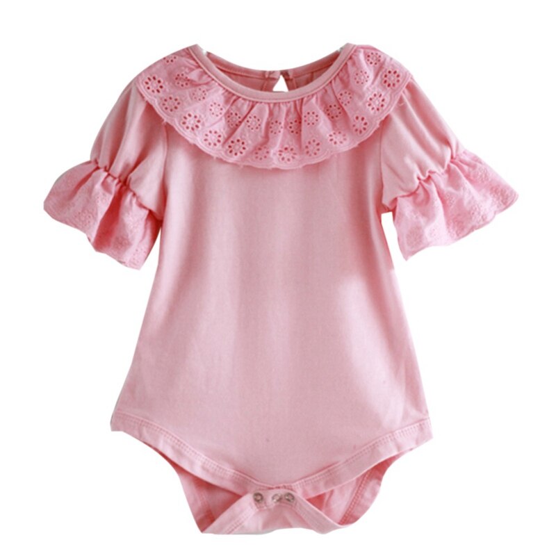 Baby Girl Clothes Bodysuit Newborn Baby Girls Princess Clothing Bodysuit Short Sleeve Lace Jumpsuit Clothes - ebowsos