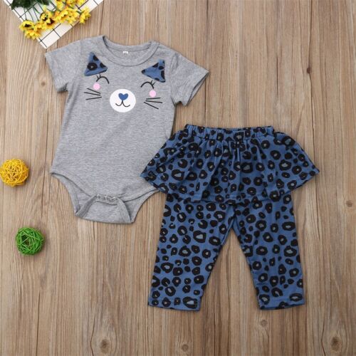 Baby Girl Clothes Sets Cartoon Cotton Short Sleeve Romper Print Pants Outfit Summer Clothes Set - ebowsos