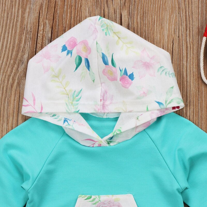 Baby Girl Clothes Sets Floral Girls Suit Cute Baby Casual Hoodie Tops Pants 2Pcs Outfits Set Clothes 0-24M - ebowsos