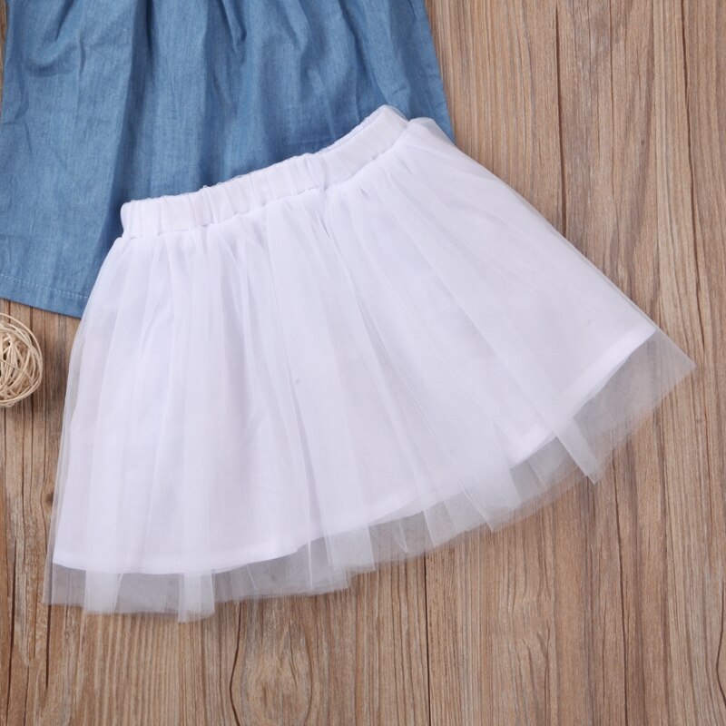 Baby Girl Clothes Sets For Girls Kids Baby Girls Outfits Denim Tops+Tulle Tutu Clothes Set Outfits - ebowsos