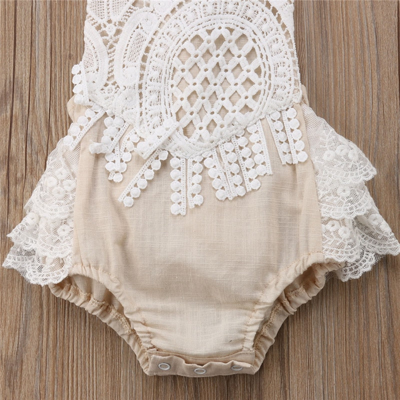 Baby Girl Clothing Lace Romper Clothes Sleeveless New Fashion Children Girls Cute Outfits Clothes Rompers - ebowsos