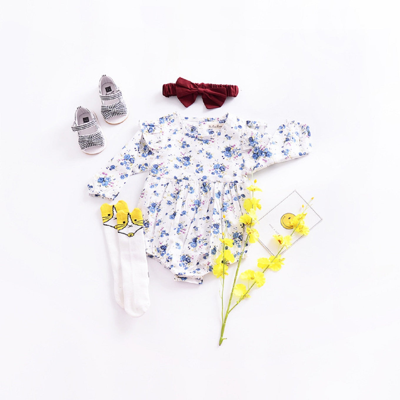 Baby Girl Floral  Bodysuit Jumpsuit Outfits Cotton Clothes Infant Newborn Baby - ebowsos