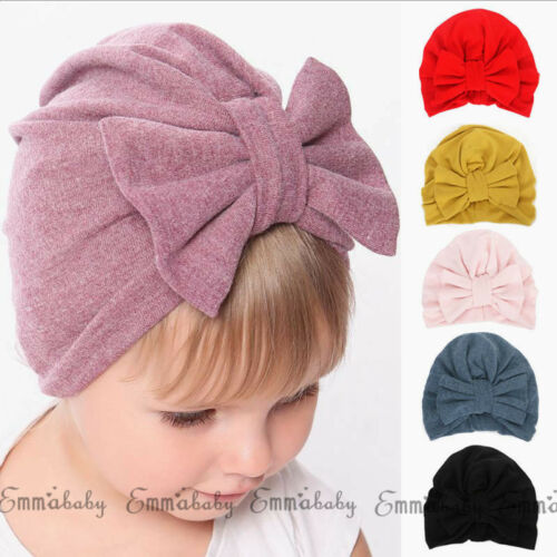 Baby Girl Floral Comfy Bowknot Turban Hospital Cap 100£¥Cotton Beanie Hat - ebowsos