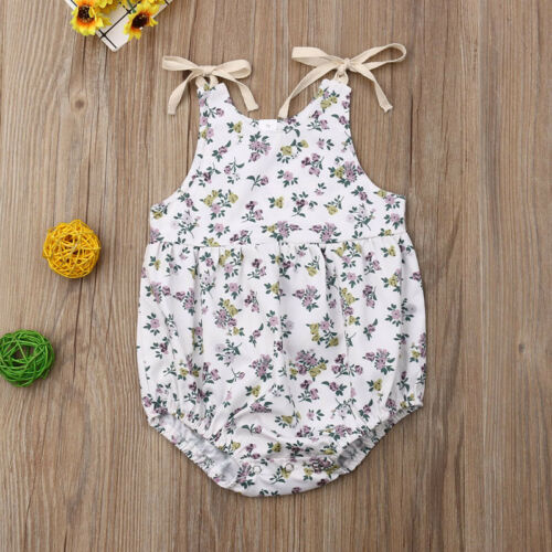 Baby Girl Floral rompert Short Sleeve Babygrow Vest Jumpsuit Outfits Sunsuit Clothes Summer - ebowsos