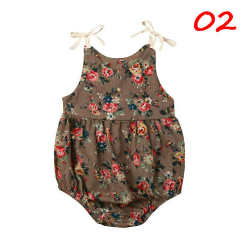 Baby Girl Floral rompert Short Sleeve Babygrow Vest Jumpsuit Outfits Sunsuit Clothes Summer - ebowsos