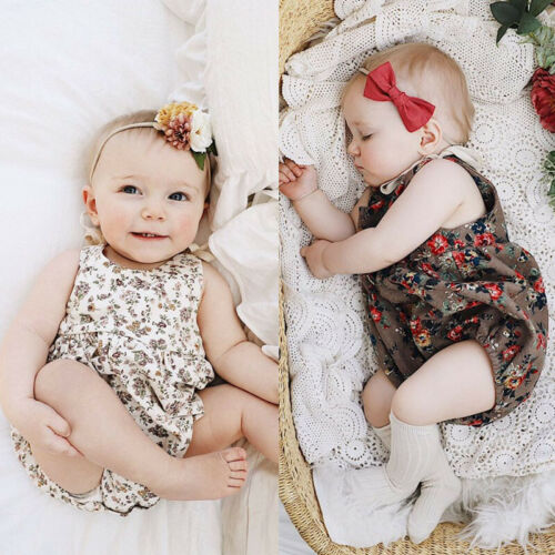 Baby Girl Floral rompert Short Sleeve Babygrow Vest Jumpsuit Outfits Sunsuit Clothes Summer - ebowsos