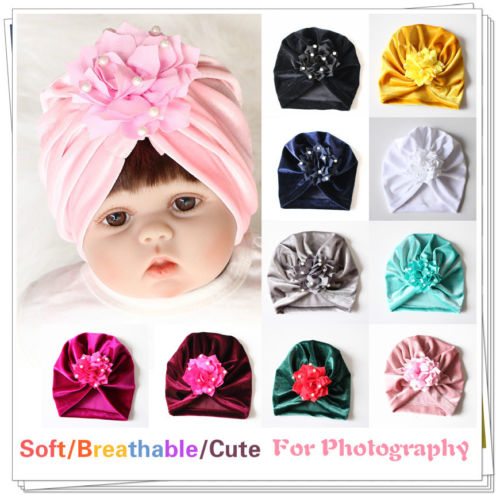 Baby Girl Hat With Flower Infant Beanie Cap Accessories For Girls Kid Hat New - ebowsos