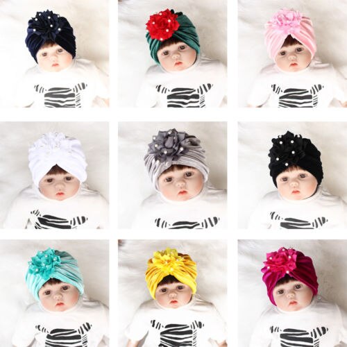 Baby Girl Hat With Flower Infant Beanie Cap Accessories For Girls Kid Hat New - ebowsos