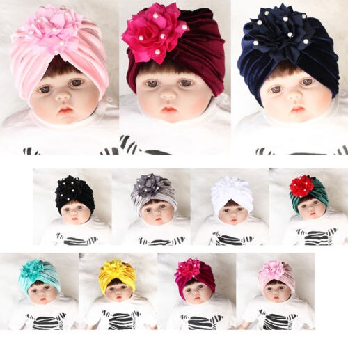 Baby Girl Hat With Flower Infant Beanie Cap Accessories For Girls Kid Hat New - ebowsos