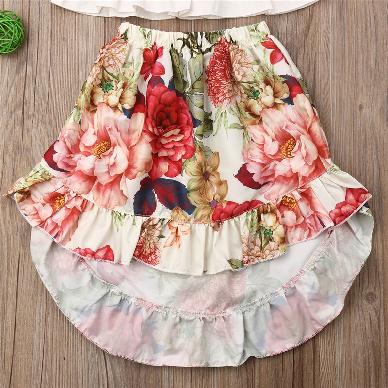 Baby Girl Sleeveless Vest Tops Floral Skirt Headband 3PCS Outfits Princess Girls Boho Clothes Set - ebowsos