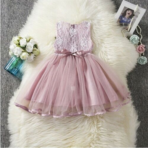 Baby Girl Sleeveless casual Dress Princess Pageant baby girl Lace Tutu Dresses baby girl - ebowsos